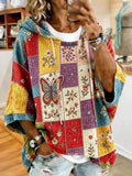Ladies' Butterfly Patterned Casual Hoodie