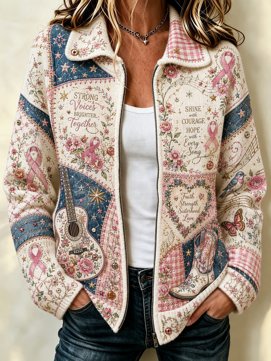 Women'S Retro Butterfly Country Music Flower Printed Cardigan