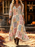 Women's Butterfly Flower Pattern Casual Dress