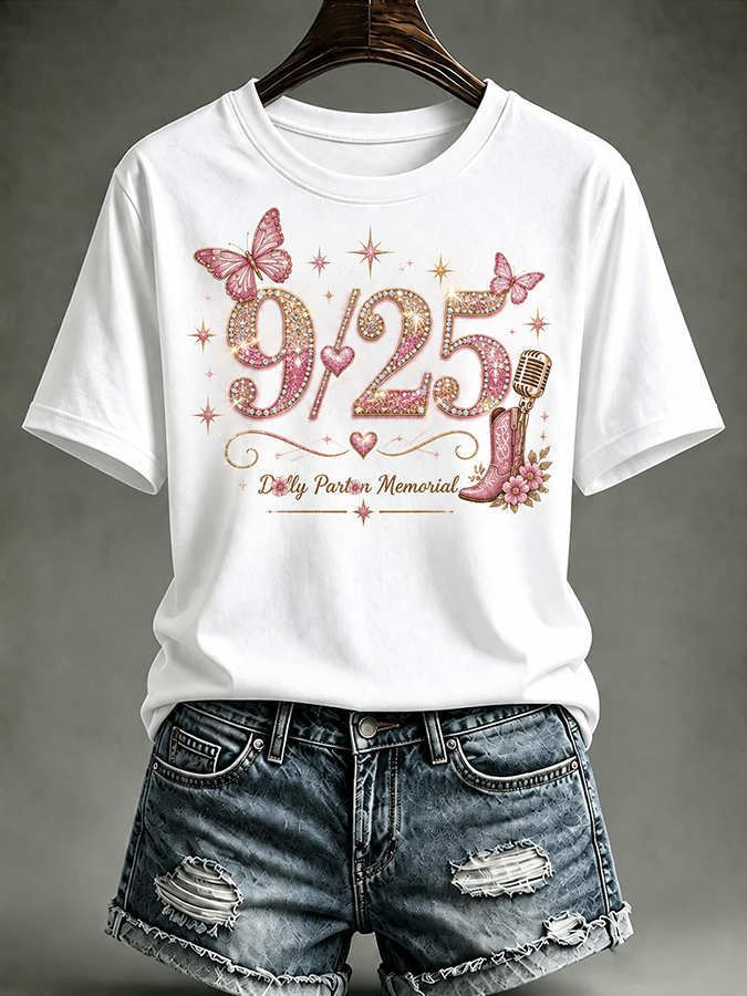 Women's Butterfly Art Pattern Casual T-shirt