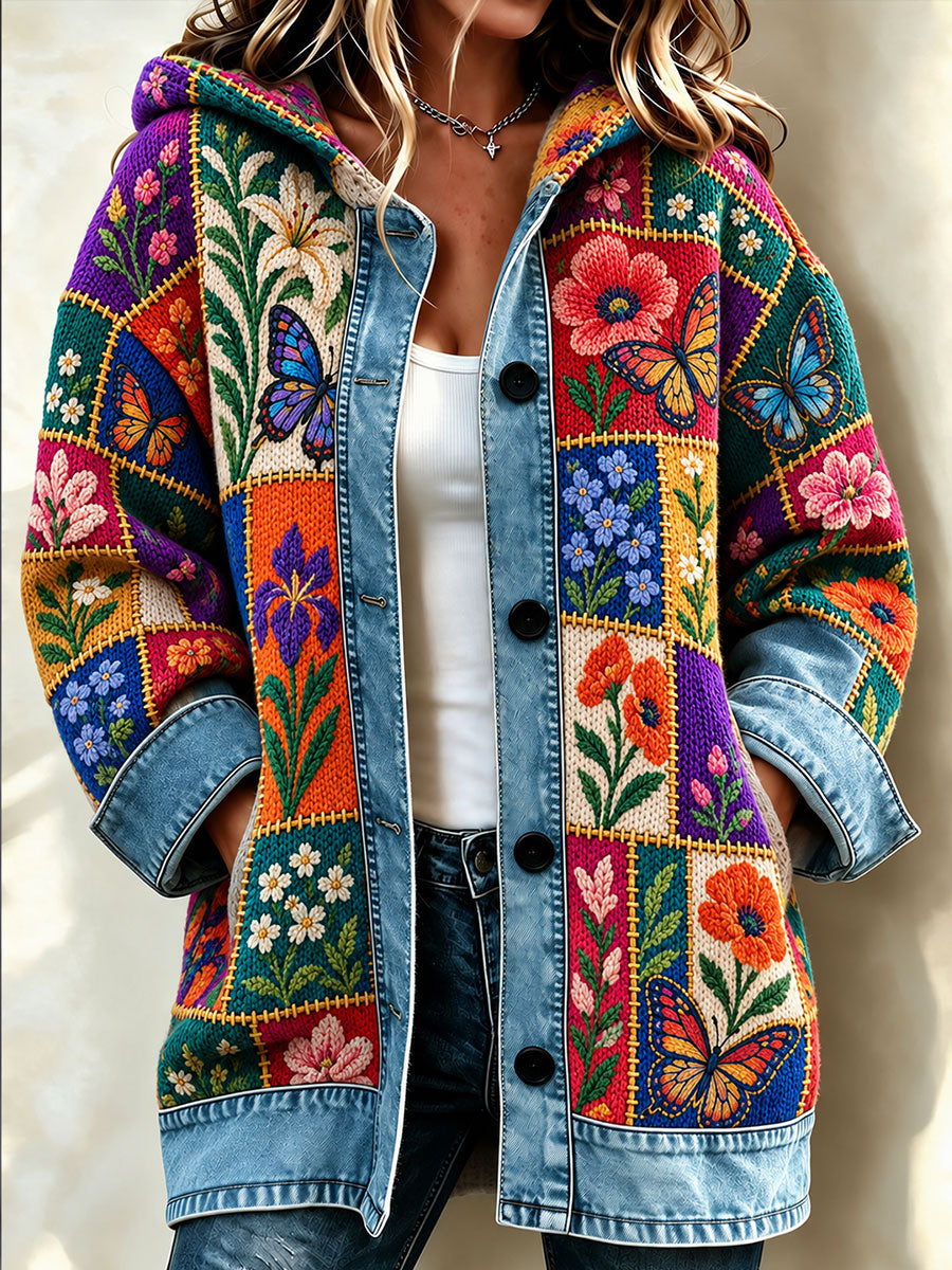 Women's Patchwork Art Knitted Cardigan