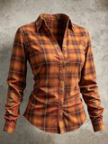 Women's Casual Plaid Print Sweatshirt