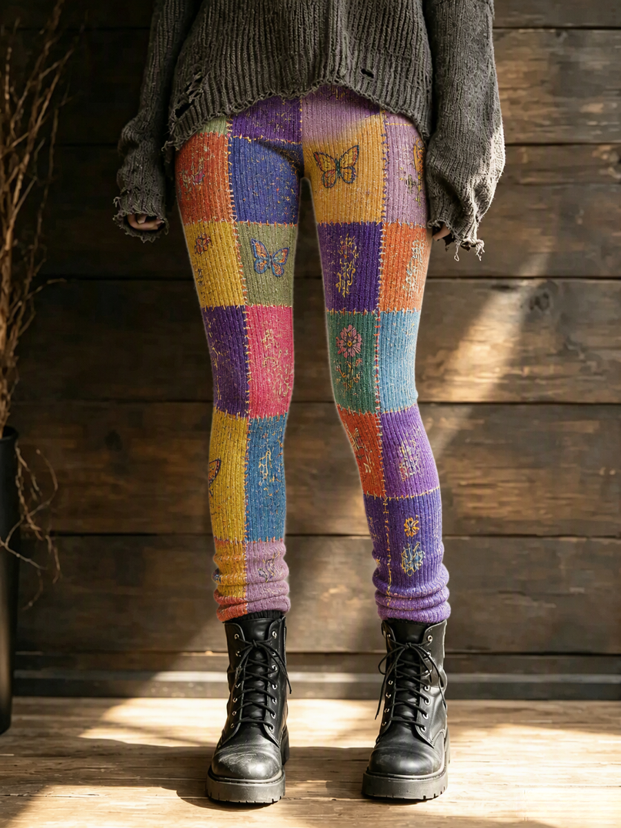 Women's Retro  Butterfly Pattern Printed Leggings
