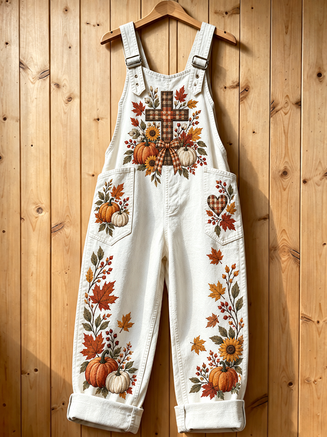 Ladies' Casual Autumn Pumpkin Jumpsuit