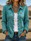Women'S Casual Western Ruffled Jacket