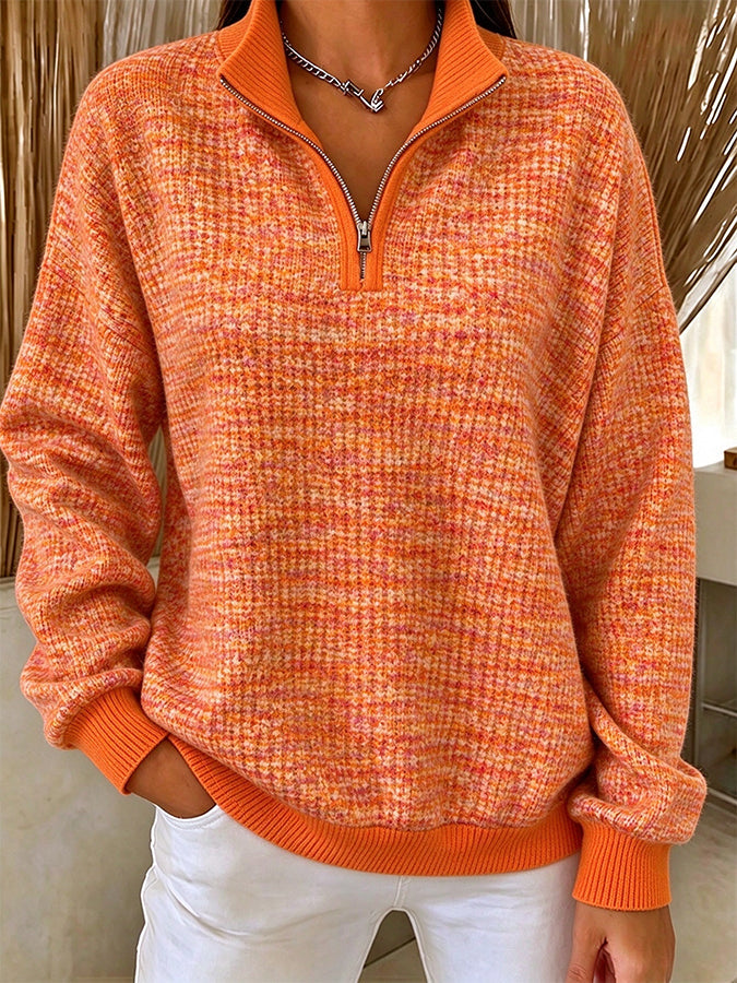 Women'S Breast Cancer Collared zip-up sweatshirt