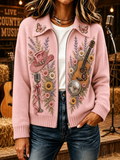 Women's Vintage Butterfly Print Cardigan