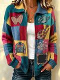 Women'S Legendary Singer Commemorative Printed Knitted Cardigan