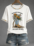 Women's  Commemorative Print Casual T-Shirt