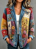 Women's Patchwork Art Knitted Cardigan