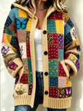 Women'S Butterfly Pattern Casual Sweater Long Cardigan