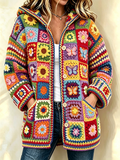 Women's Patchwork Art Knitted Cardigan
