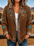 Women'S Retro Western Printed Jacket Jacket