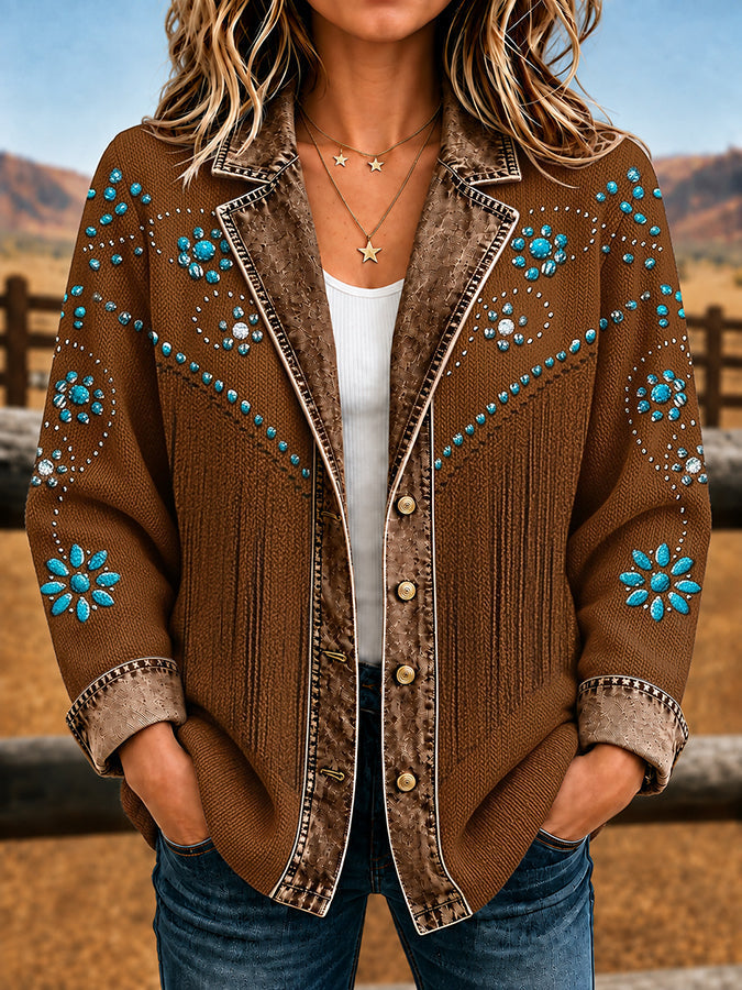 Women'S Retro Western Printed Jacket Jacket