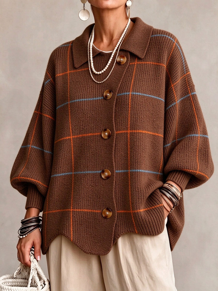 Ladies' Striped Checkered Casual Top