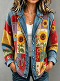 Women's Patchwork Art Knitted Cardigan