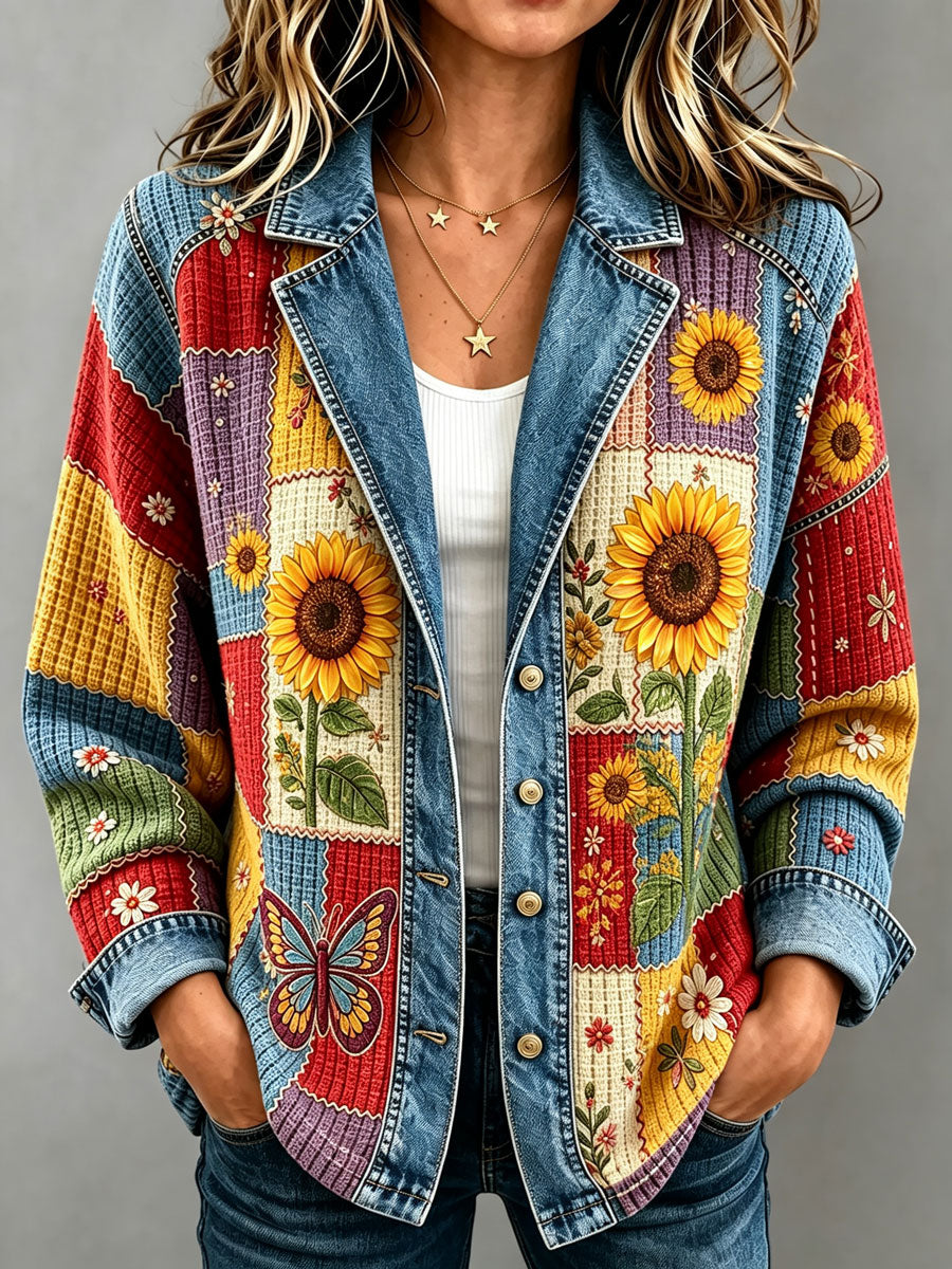 Women's Patchwork Art Knitted Cardigan
