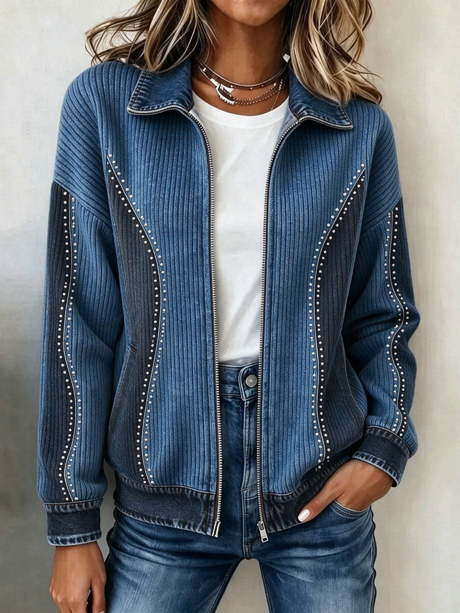 Women'S Western Style Contrasting Jacket Jacket