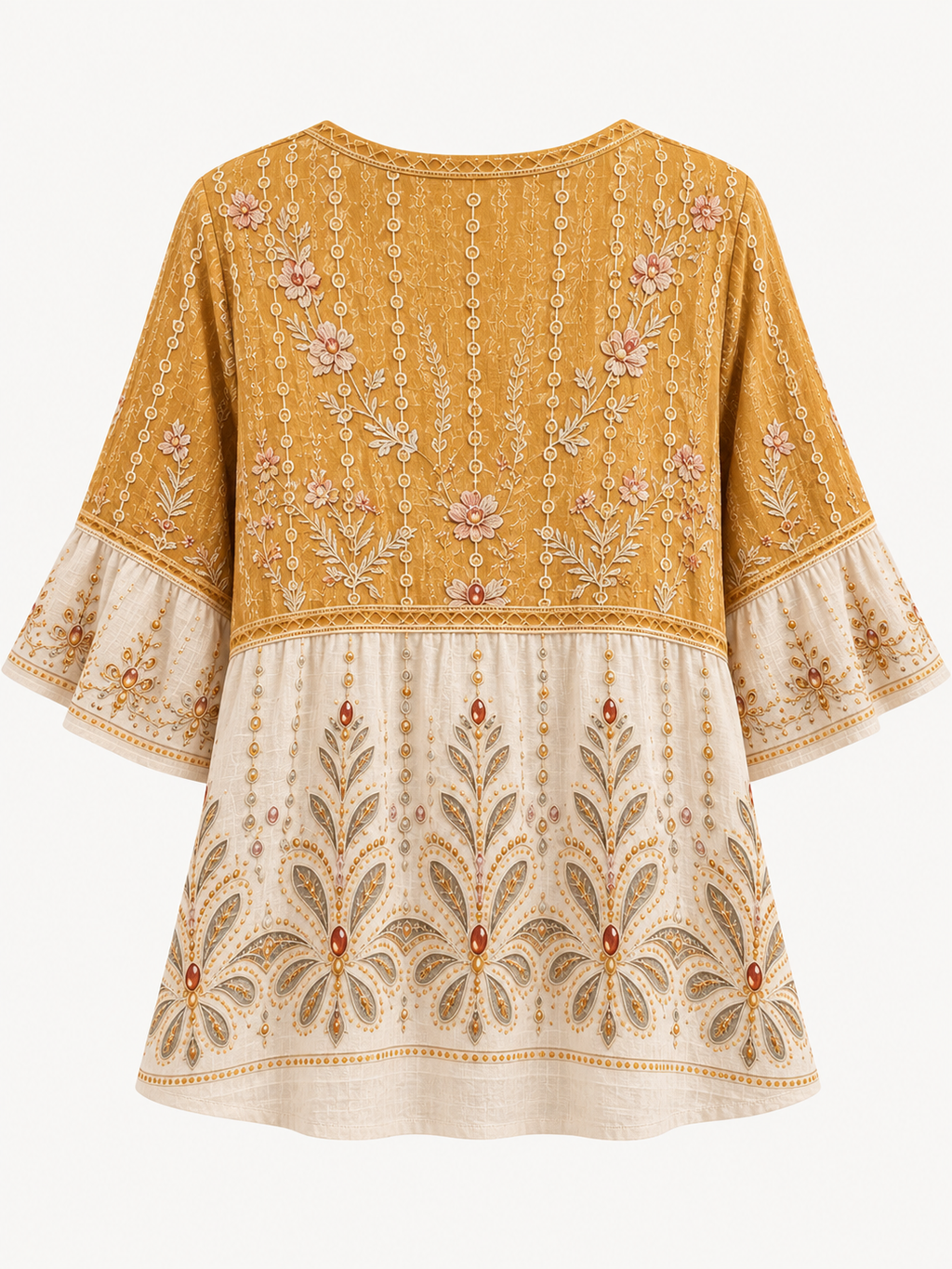 Ladies' Western Style Cotton Linen Casual Top
