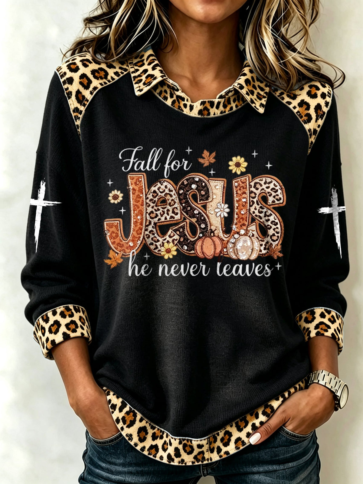 Women's plaid print sweatshirt