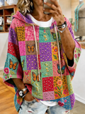 Ladies' Butterfly Patterned Casual Hoodie