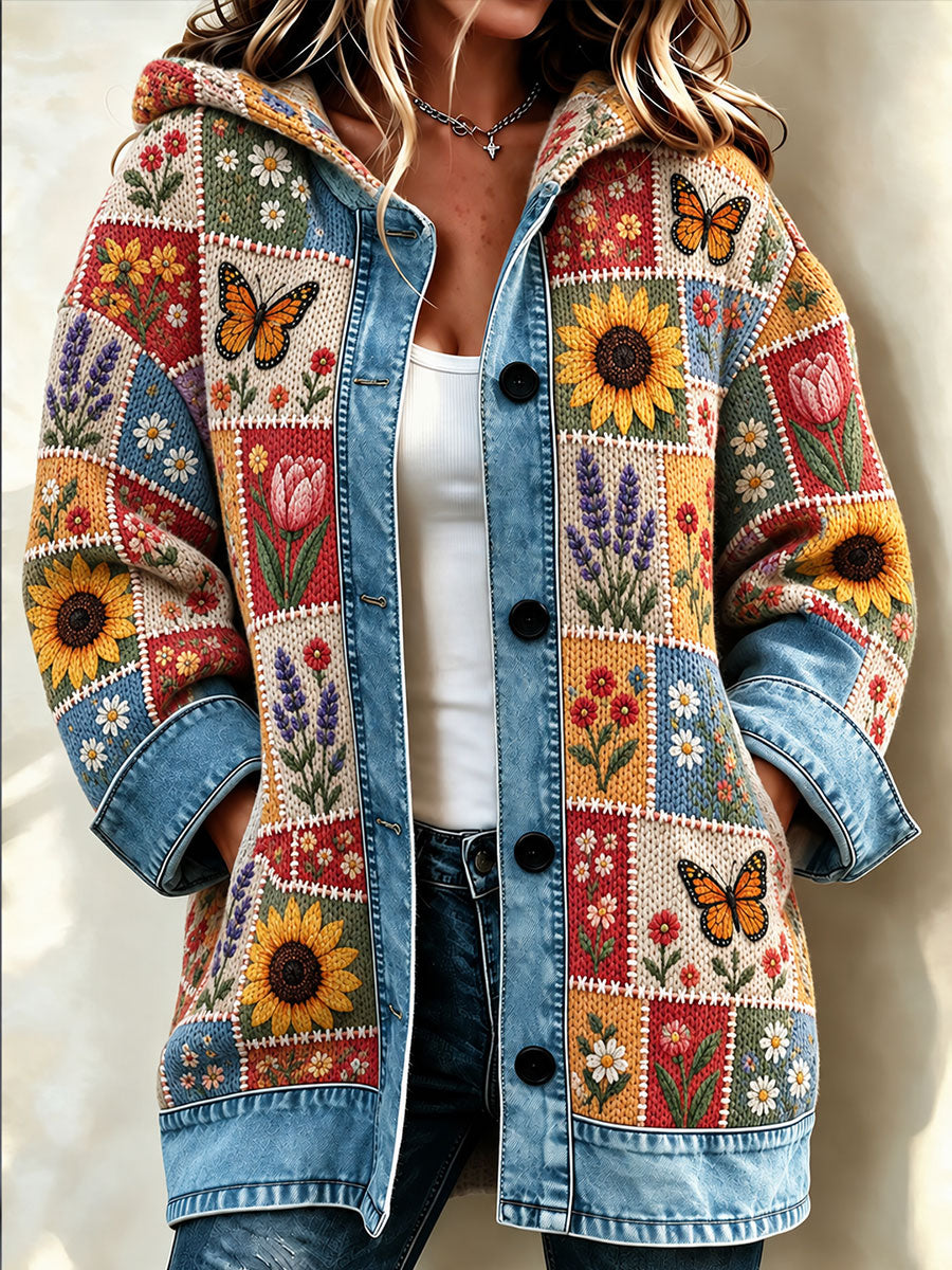 Women's Patchwork Art Knitted Cardigan