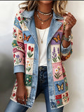 Women'S Checkered Pattern Patchwork Printed Casual Top
