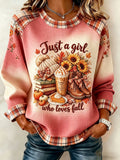 Women's Just A Girl Who Loves Fall Raglan Sweatshirt