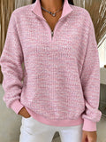 Women'S Breast Cancer Collared zip-up sweatshirt