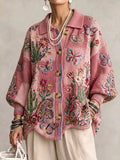 Women's Butterfly & Floral-Themed Knit Sweater