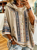 Women’S Retro Western Style Print Hoodie