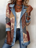 Women's Tennessee Country-Style Patchwork Denim Collar Jacket
