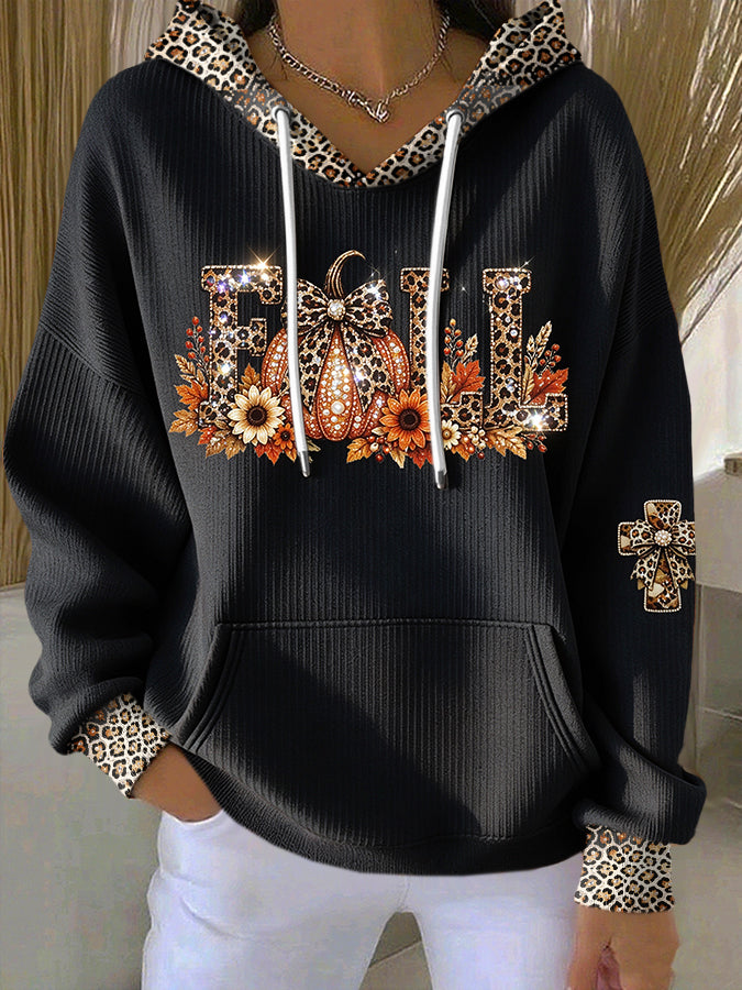 Women'S Fall Printed Hooded Sweatshirt