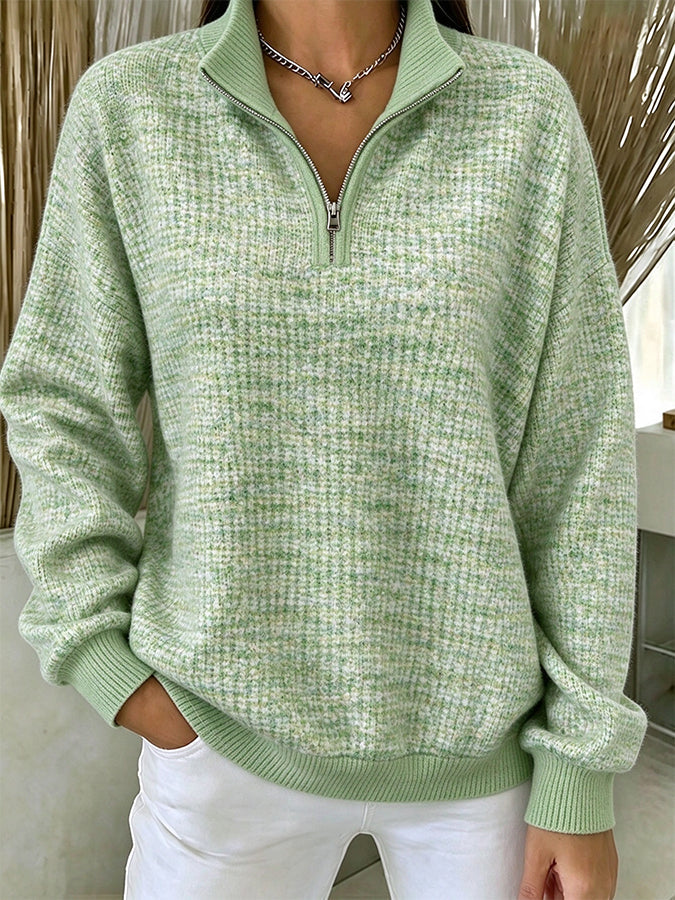 Women'S Breast Cancer Collared zip-up sweatshirt
