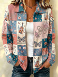 Women'S Rugby Gradient Printed Knitted Cardigan