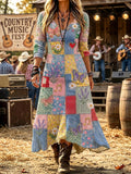 Ladies' Butterfly Pattern Casual Dress