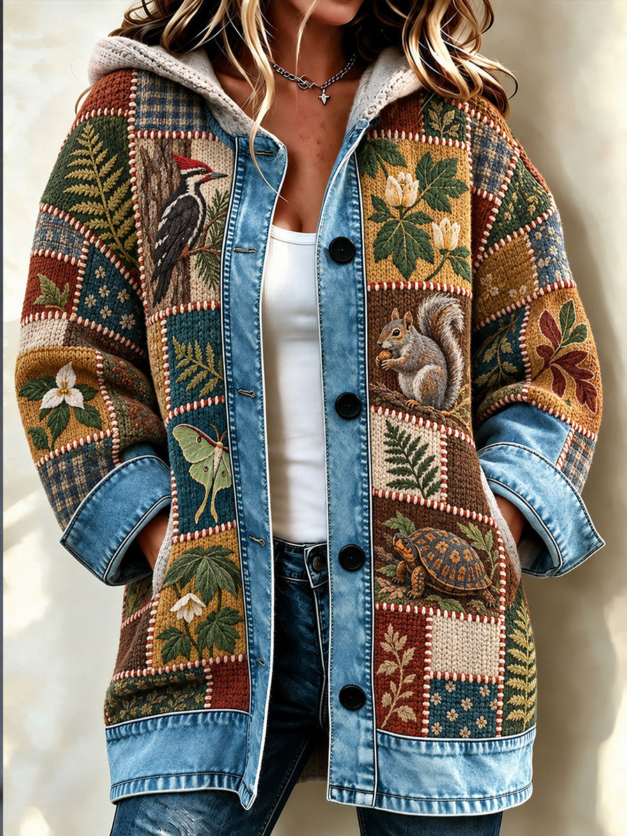 Women's Tennessee Country-Style Patchwork Knitted Cardigan