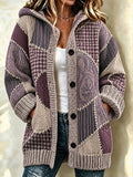 Women's Tennessee Country-Style Patchwork Knitted Cardigan
