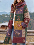 Women'S Color-Block Floral Printed Casual Button Jacket