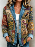 Women's Tennessee Country-Style Patchwork Knitted Cardigan
