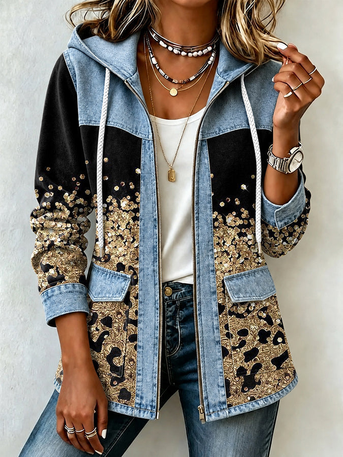 Women'S Casual Contrasting Color Jacket