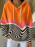 Women'S Retro Geometric Hoodie