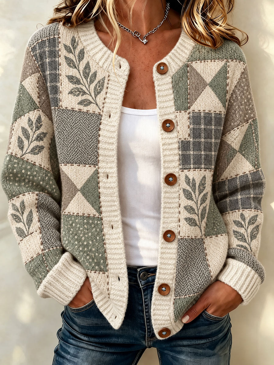 Women's Tennessee Country-Style Patchwork sweater cardigan