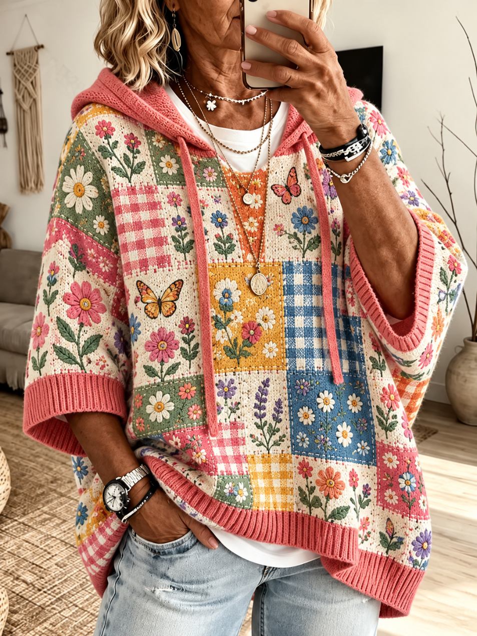 Women's Rural Singer Commemorative Knitted Hoodie