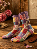 Women'S Floral Pattern Printed Socks