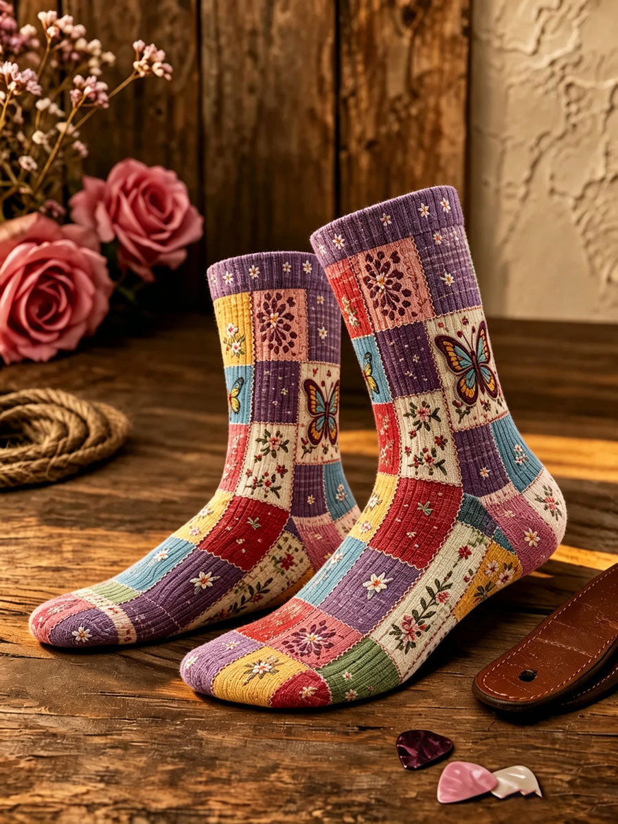Women'S Floral Pattern Printed Socks