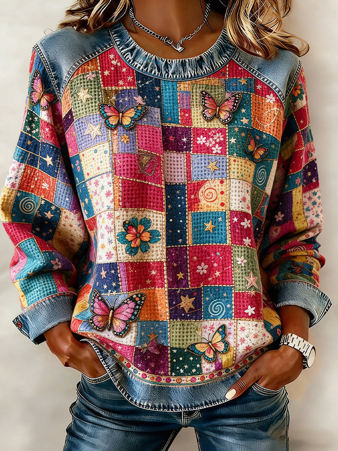 Women'S Floral Printed Casual Long Sleeved Shirt