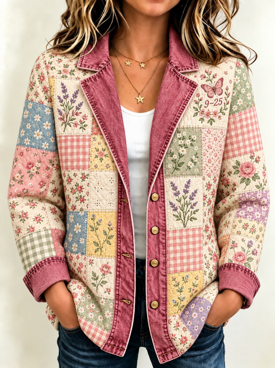 Women's Rural Singer Commemorative Splicing Coat