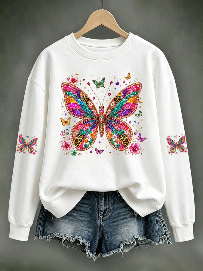 Women's Butterfly Design Pattern Sweatshirt