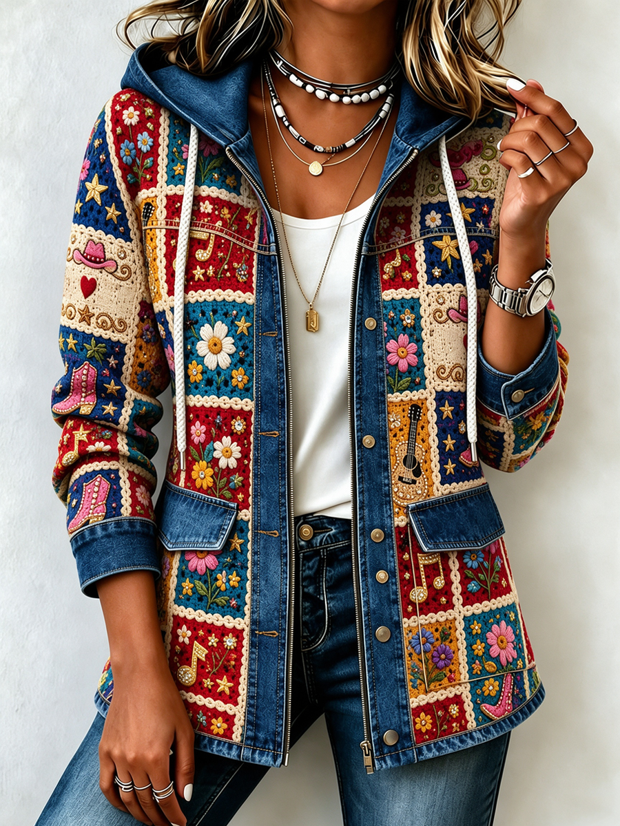 Women'S Casual Floral Print Jacket